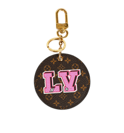 Louis Vuitton LV Heart Keyring, Canvas, Mono/Pink, MIF, 2*